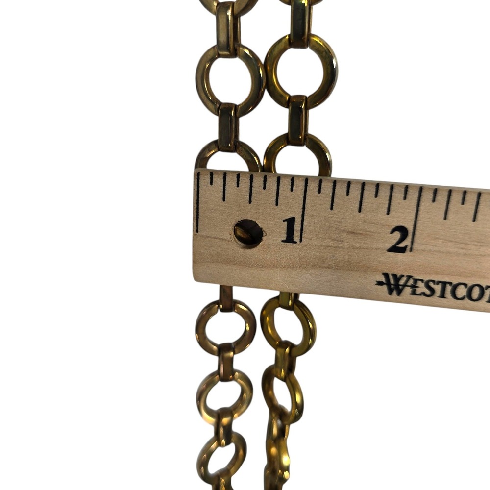 Vintage Gold Tone Open Circle Link Chain‎ Belt Adjustable Hook Closure 29 Inch - Picture 7 of 8